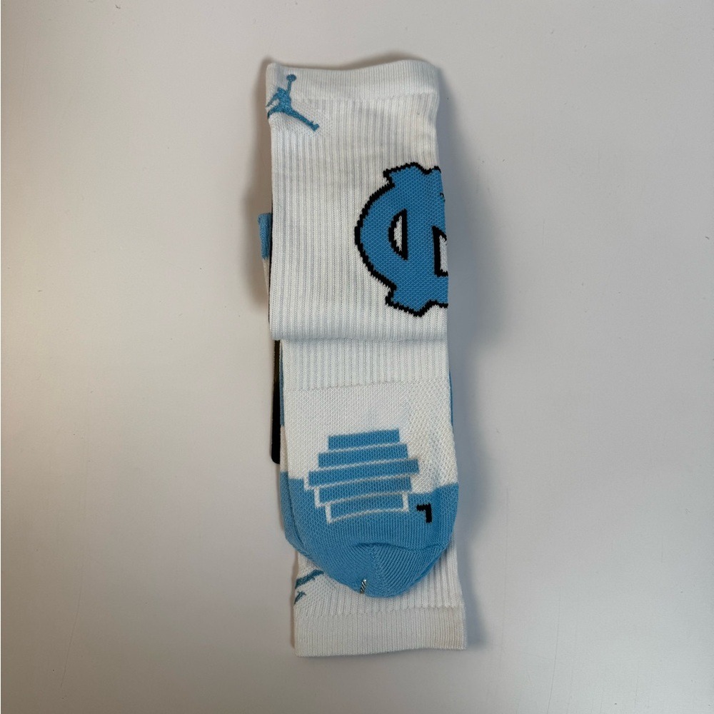 Air Jordan Legacy Dri-Fit Crew Socks Mens Womens Large 9-11 White Blue Jumpman - Picture 2 of 2